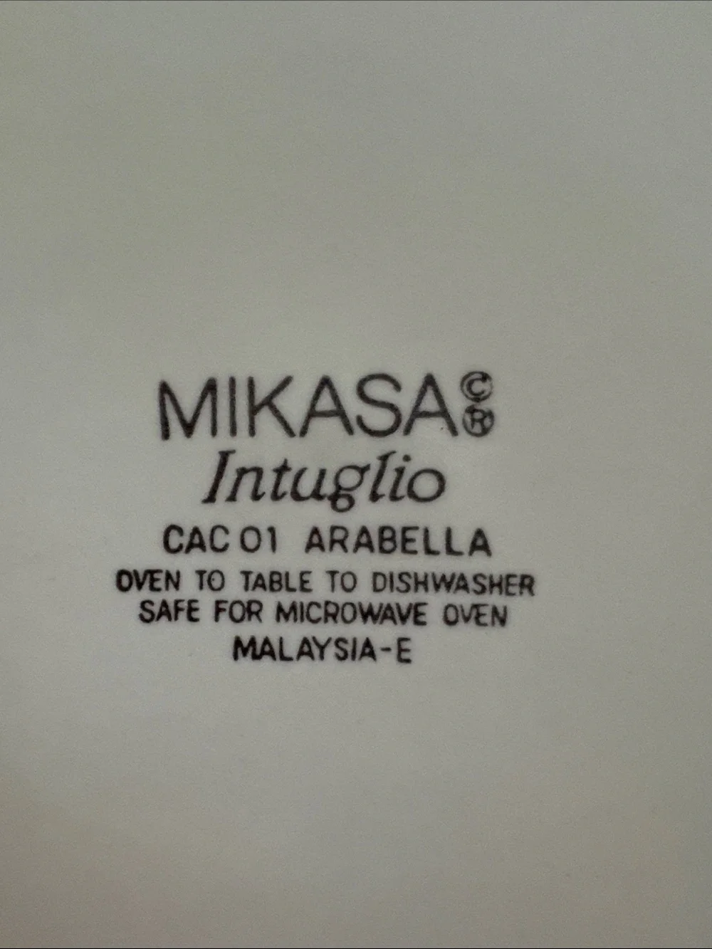 Mikasa Arabella 13” serving plate Cream Dinner Plate with Navy Floral Border